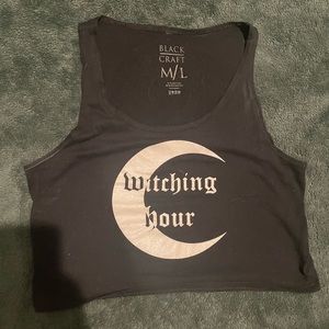 Black Craft Cropped Tank Top